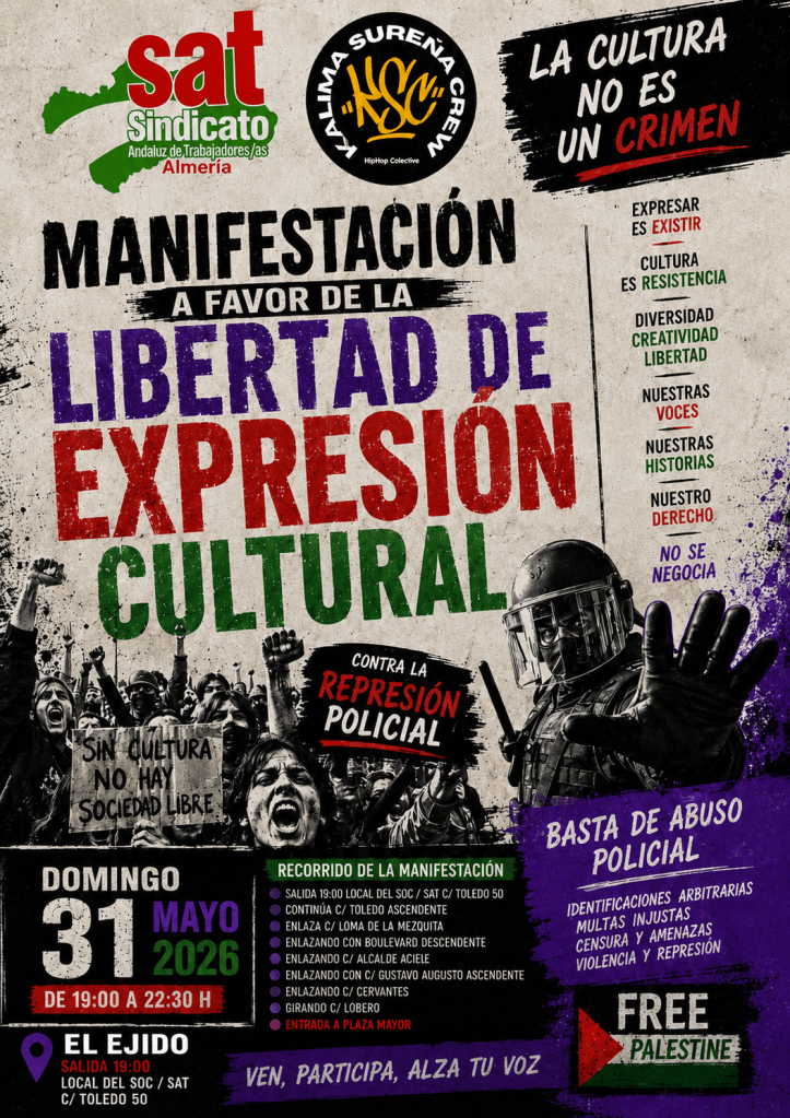 Llaman a participar en la manifestación por la libertad de expresión en El&nbsp;Ejido