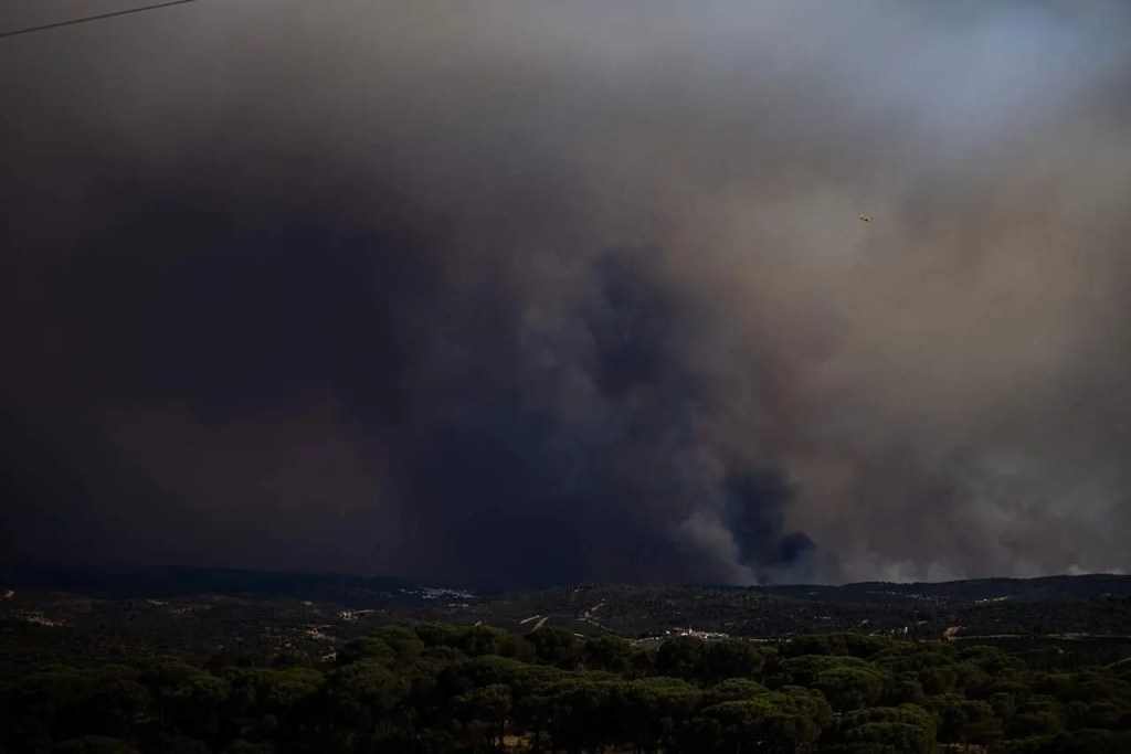 Ya hay 31.000 las hectáreas afectadas por el incendio de Niebla; podría convertirse en el mayor de&nbsp;Andalucía